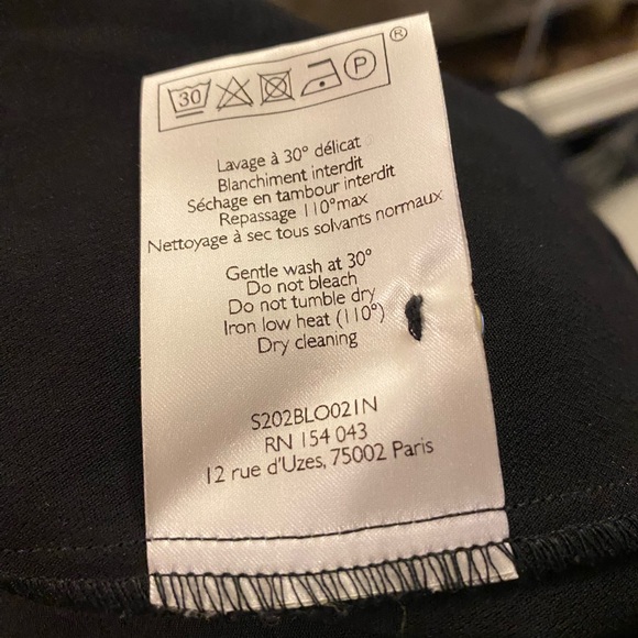 Sezane Black Benedicte Poof Button Sleeve Blouse - Picture 8 of 9